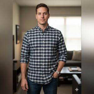 Ralph Lauren Black and White Plaid Shirt